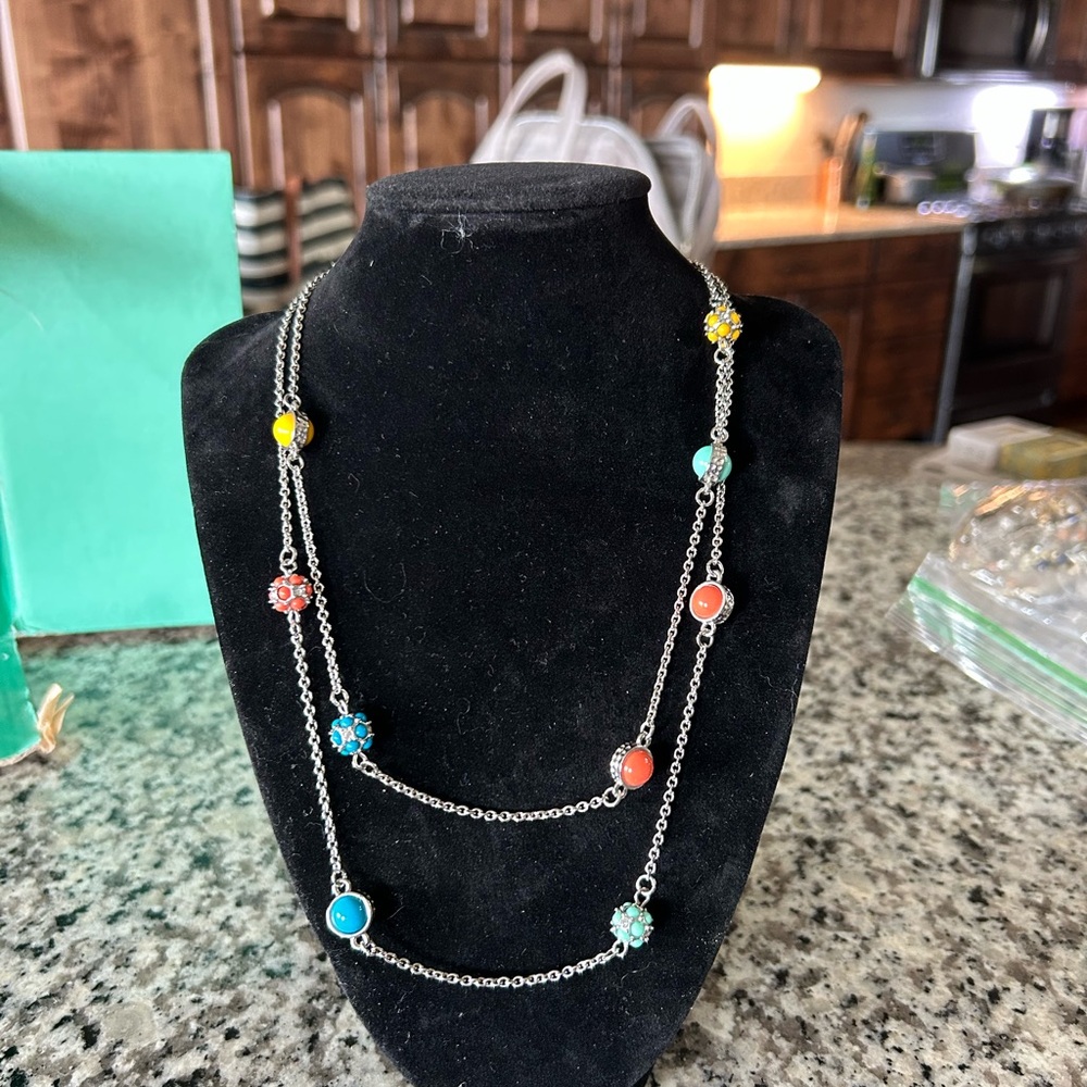 Lia Sophia Vibrant Multi-Color Silver Necklace